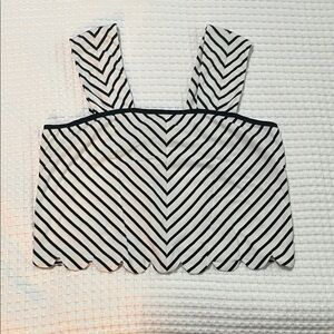 Maeve Striped Black and White Women's Top